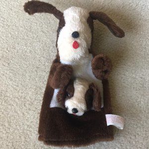 Vintage Dog with Puppy Puppet